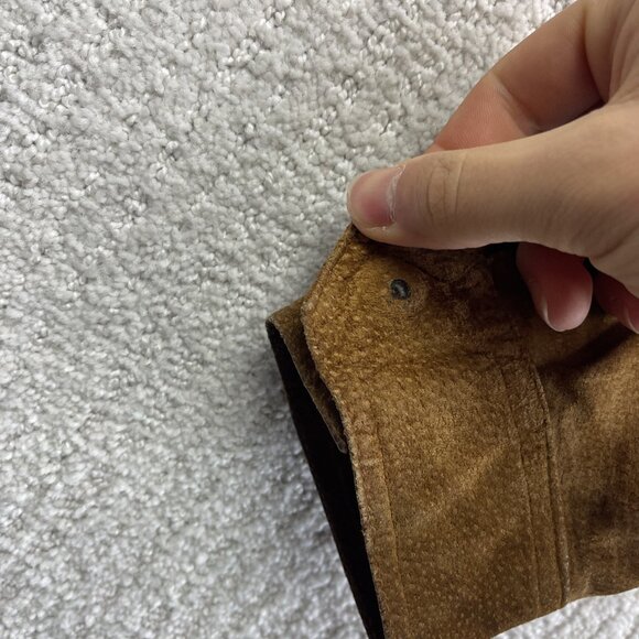 VTG Paris Sport Club Leather Jacket Brown Snake Skin Flight Bomber Padded M Read - Picture 13 of 16